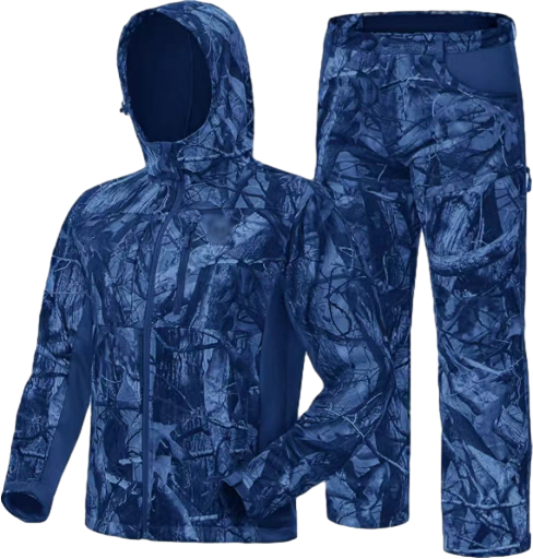 Men’s 2-Pack Fleece-Lined Hunting Jacket & Pants Set – Water-Resistant, Silent, Safety Harness Compatible