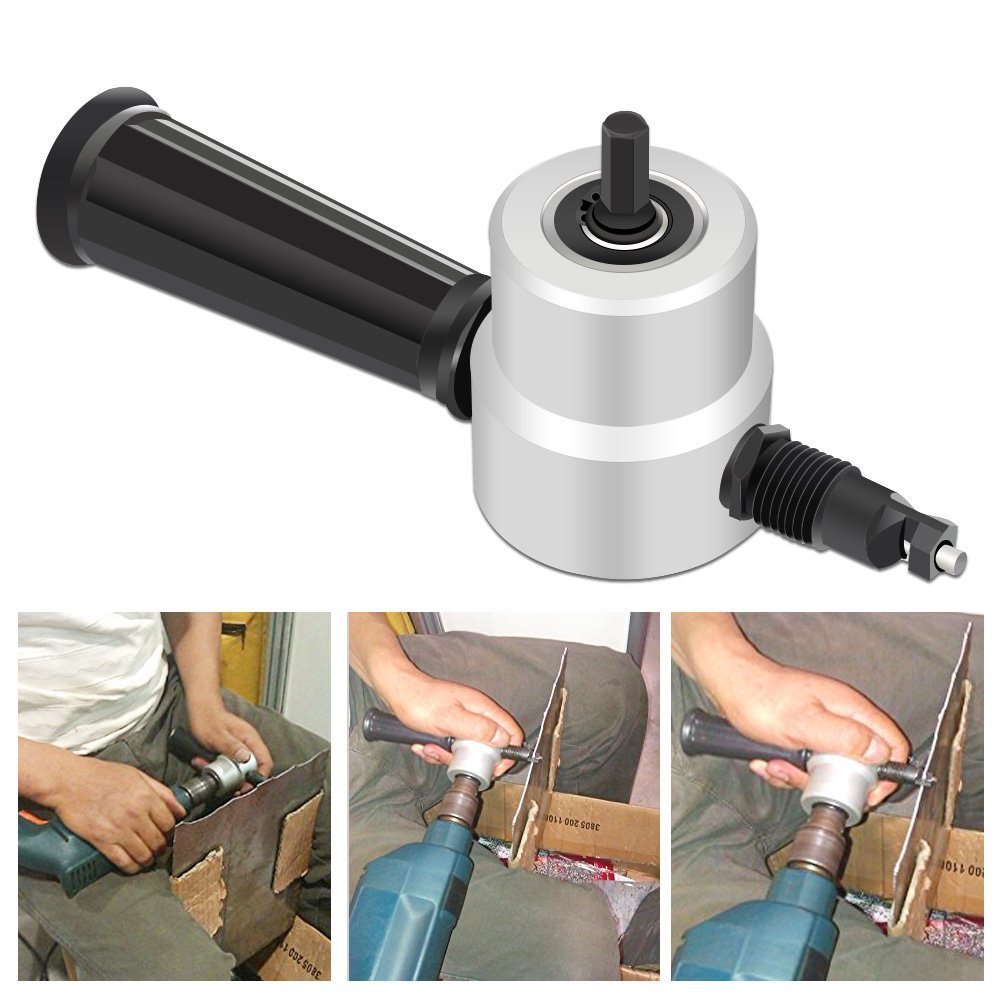 Nibbler Cutter Drill Attachment Double Head Metal Sheet