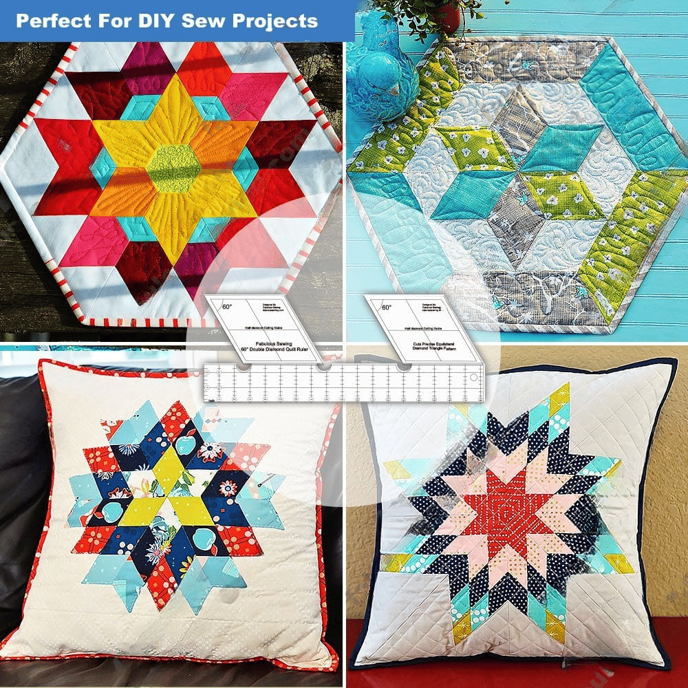 Fabulous Sewing 60 Degree Double Diamond Quilt Ruler