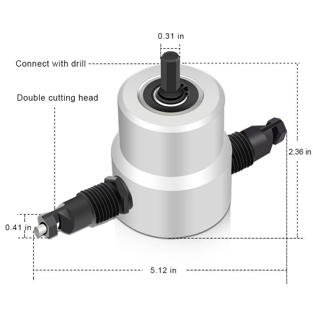 Nibbler Cutter Drill Attachment Double Head Metal Sheet