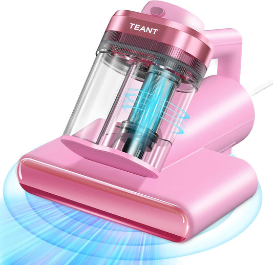 Mattress Vacuum Bed Vacuum Cleaner with 253.7nm UV-C Light, Hyper Helix Motor with 16kPa Strong Suction & 33000 RPM/Min Tapping, HEPA Filter, 149℉ Heat & Ultrasonic & Anion for Bed and Pet