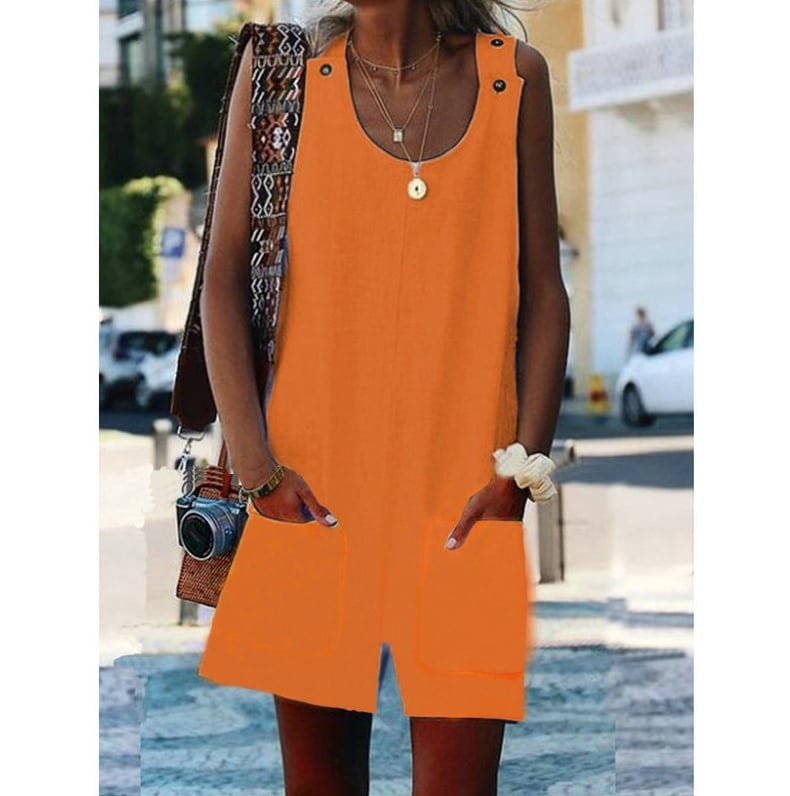 Women's button pocket strappy jumpsuit