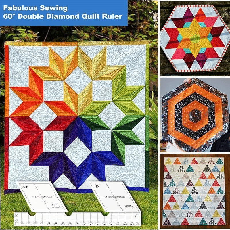 Fabulous Sewing 60 Degree Double Diamond Quilt Ruler