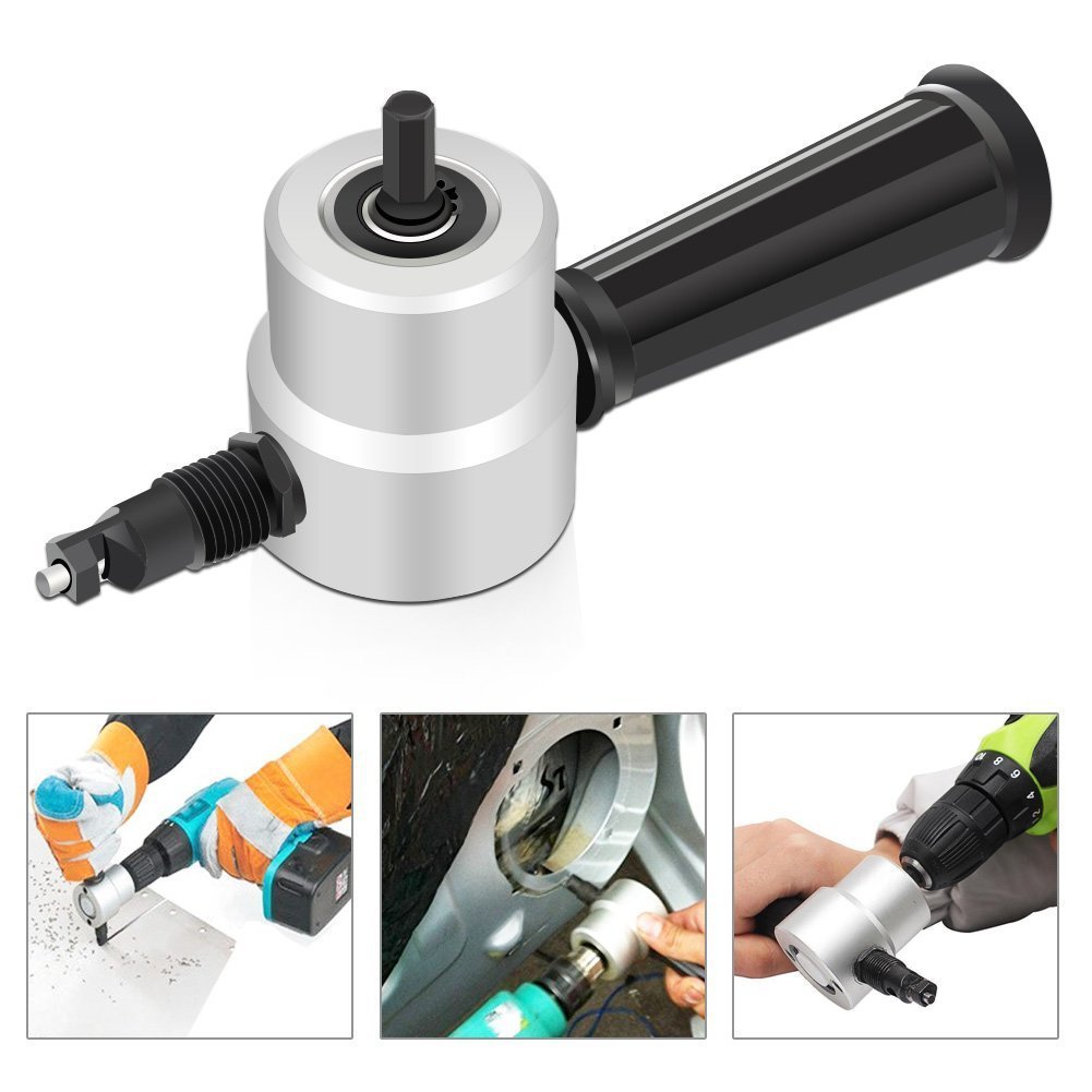 Nibbler Cutter Drill Attachment Double Head Metal Sheet